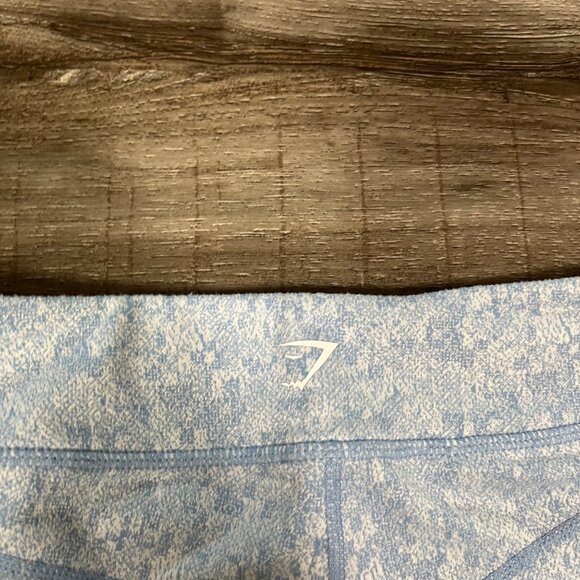 Gymshark Athletic Fleur Texture 7/8 Ankle Yoga Pants Blue Mark NWT Size S - Picture 5 of 6